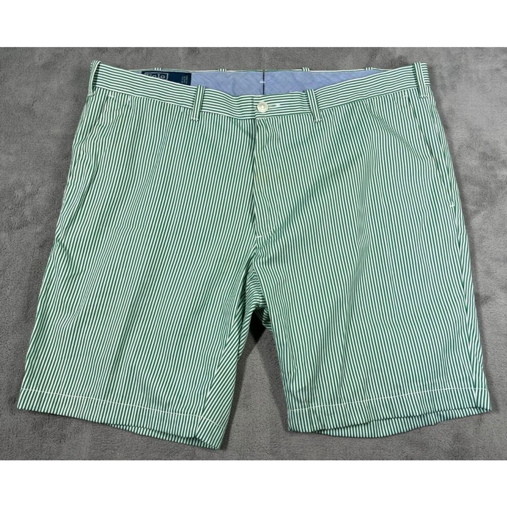 Polo Ralph Lauren Slim GI Fit Shorts Mens 36 Green Striped Preppy
